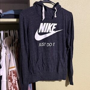 Nike Charcoal Hoodie with White Logo